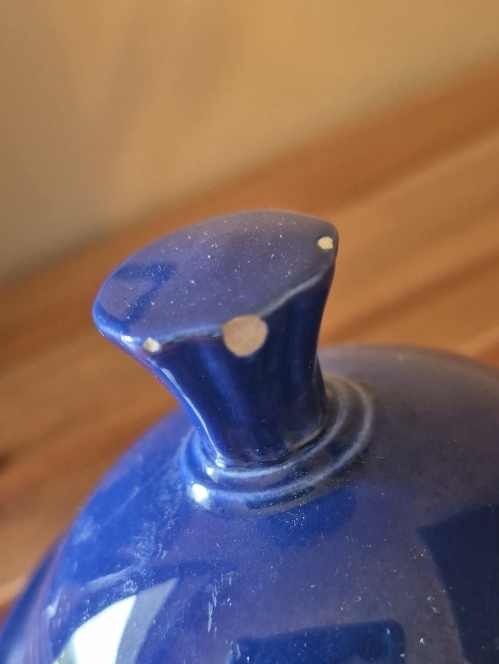 Vintage Fiestaware Cobalt Blue Coffee Pot (Has Chips) - Picture 11 of 12